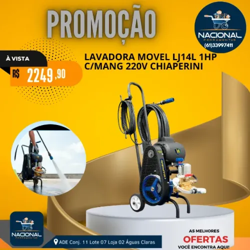Lavadora Alta Pressão Chiaperini LJ-14L 320 Bar Profissional Potente 1HP Oferta