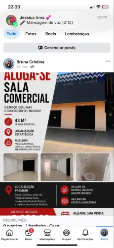 Aluga -se sala comercial Coimbra Goiânia