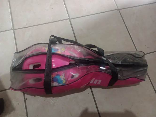 Kit Skate Infantil Completo Spin Unicórnio (Com Proteção e Bolsa)