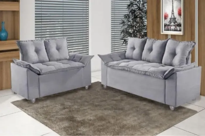 Conjunto de Sofá 2 e 3 Lugares Pampulha  - Entrega Rápida 