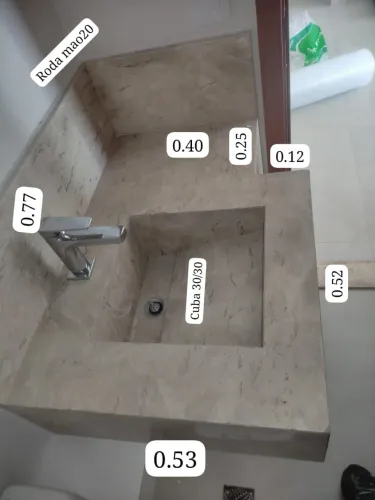 Bancada esculpida  banheiro ideal para lavabo 