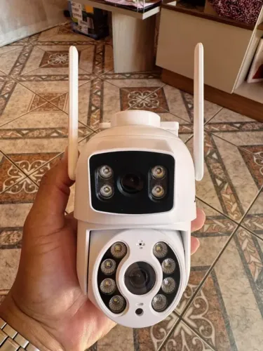 Câmera de Segurança WiFi 6MP - Lente Dupla 360° - Com Cartão 16GB