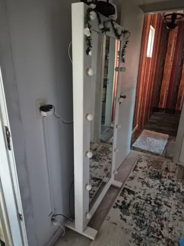 Espelho Camarim 1,80x75 Corpo Inteiro C/ Pé E Fiação,