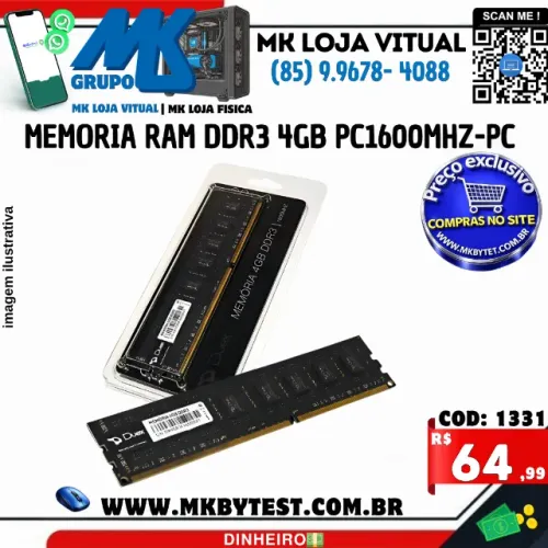 memoria Ram ddr3 4GB PC1600mhz-PC Duex