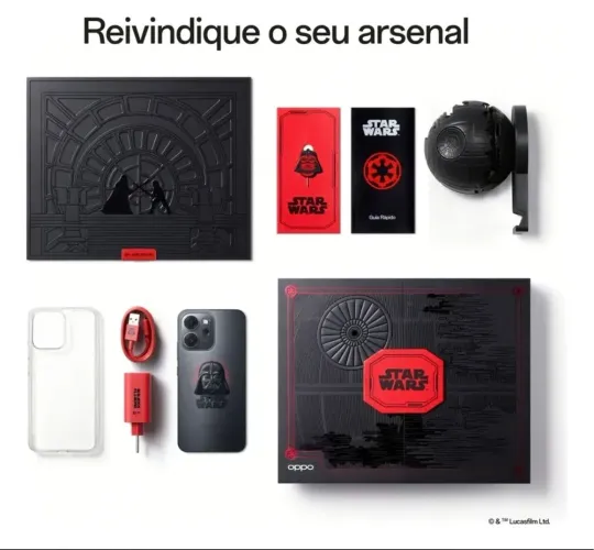 Novo, lacrado - Smartphone Oppo Reno 14F Dark Side Edition Star Wars Darth Vader