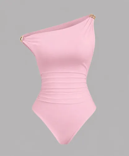Body Franzido rosa bebê