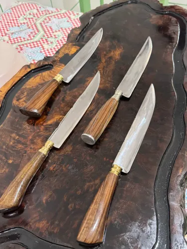 Conjunto 4 facas artesanais para churrasco