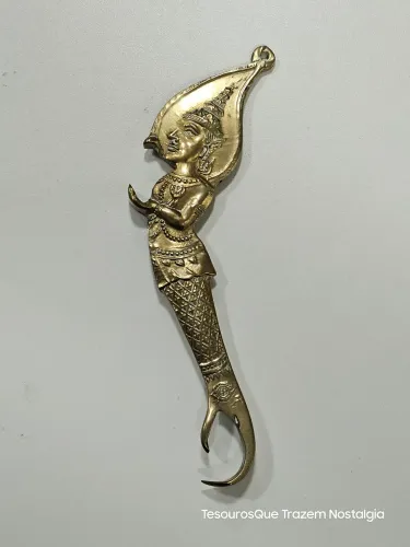 Antigo Abridor de Garrafas em bronze Tailândes 14cm