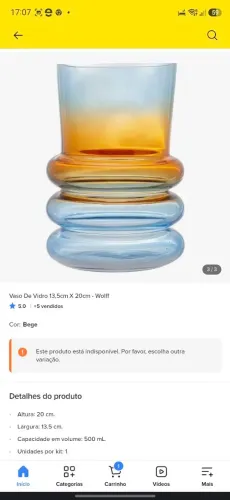 Vaso Cristal Wolff 2O cm x 13 cm