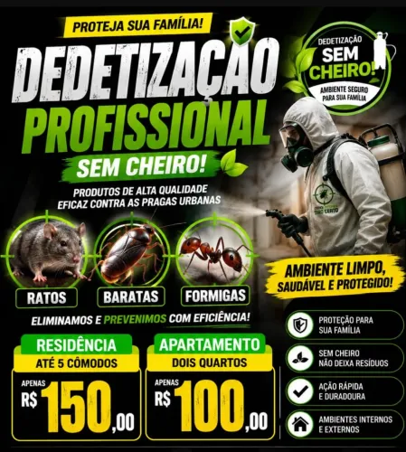 Detetização sem cheiro promoção aproveite
