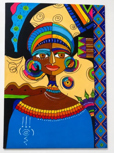Quadro/ Pintura em acrílica sobre tela afro brasileira/ Mama África 