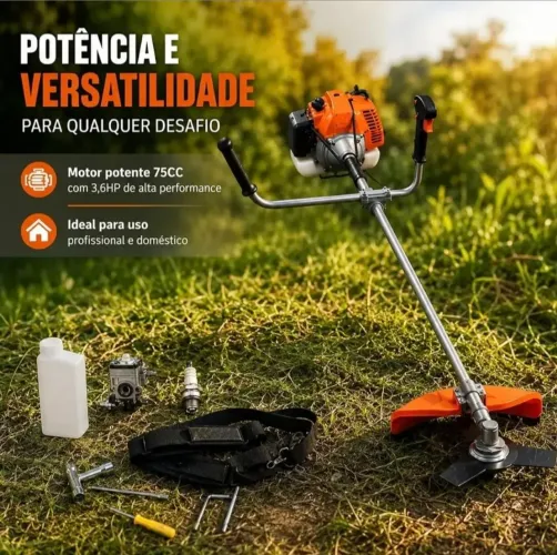 Roçadeira KNakasaki 75cc 3,6 HP Gasolina Kit