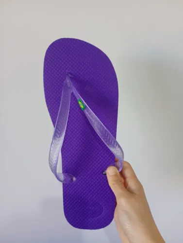 Chinelos Veste Fácil - Modelo Jean - 100% borracha - Flip-flop roxo - 43/44