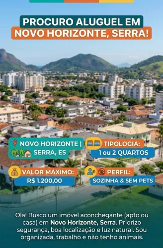 Alugo apartamento em Novo Horizonte - Serra