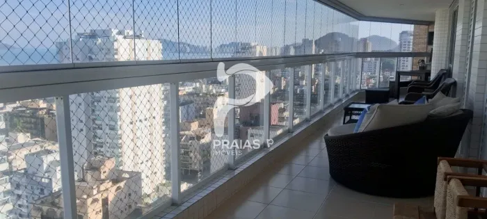 Apartamento com vista para o mar, 3 dormitórios, Enseada, Guarujá