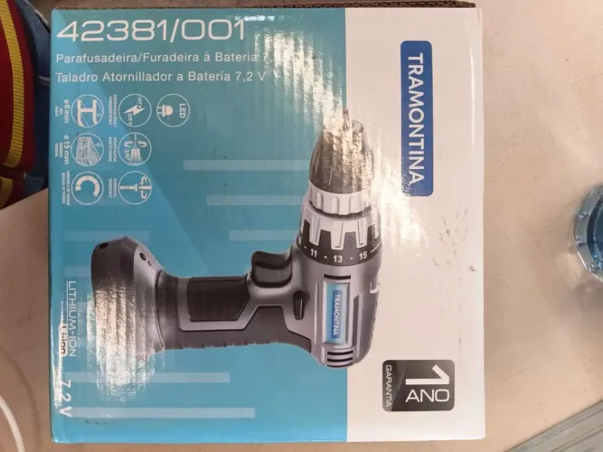 PARAFUSADEIRA TRAMONTINA 7,2V NOVA LACRADA - ENTREGO HOJE R$150
