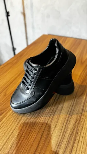Tênis Masculino Couro Preto All Black (Barcelona Design) High Bull