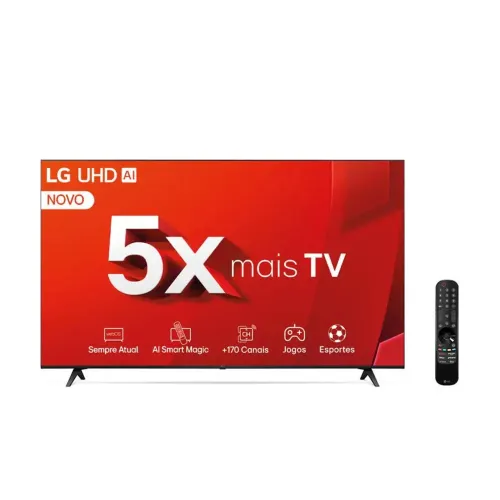 Smart TV 65" Pol. UT8050 Ultra HD 4K LG Processador a5 Ger7 AI Alexa/Chromecast Integrado