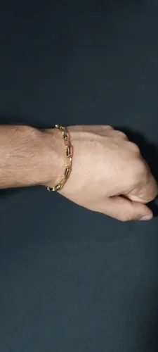 Pulseira Masculina Estilo Tijolinho / Cartier Alongado [Banhada ouro 18k]