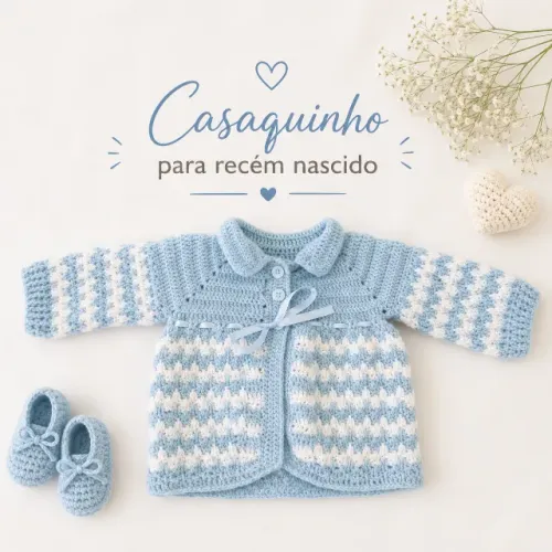 Casaquinho de crochê para recém nascido. Leia a descrição.