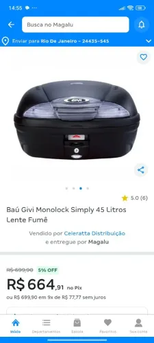 Vendo baú para motocicleta monolock Givi.