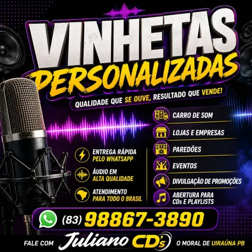 ? Vinhetas Personalizadas para Carro de Som, Loja, Rádio e Divulgação