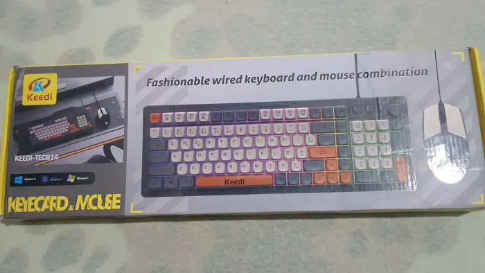 Kit Teclado Mouse Gamer KEEDI-TEC814 Membrana LED USB Controlador Volume