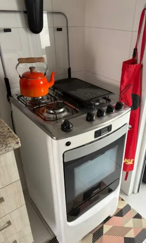 Fogão Piso 4bocas Consul convertido para gás encanado e timer digitalgás encanado