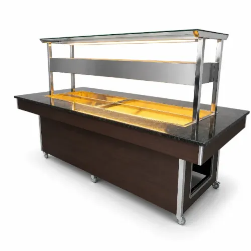 Buffet inox 12 GNs quente com pista fria