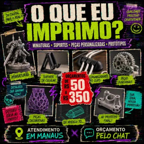 Impressão 3D Personalizada Peças Suportes Miniaturas