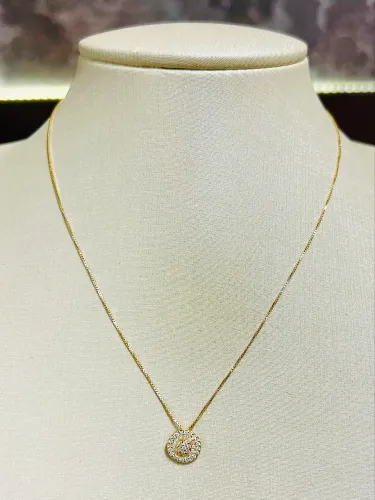 Cordão de ouro feminino ponto de luz 2.35g