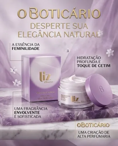 Perfume Feminino Liz D'essence 100ml + Hidratante 250g O Boticário