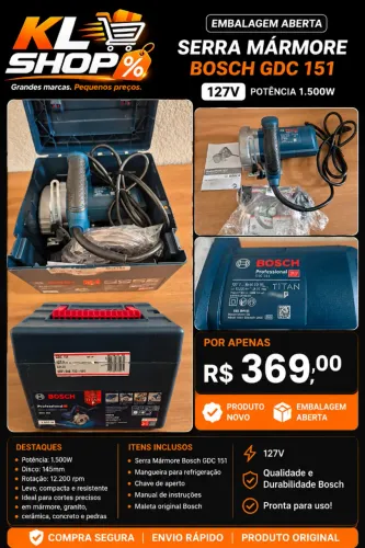 SERRA MARMORE BOSCH NOVA COM MALETA 127V