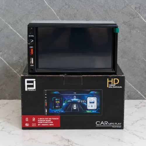 Multimidia 7 Pol 2 Din Espelhamento Via USB BT SD Controle