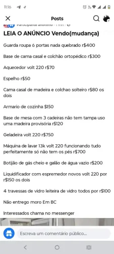 Vendo coisas de casa(mudança)