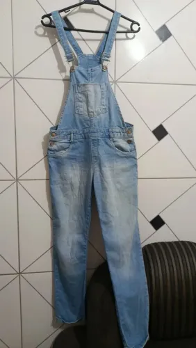 Macacão jeans longo