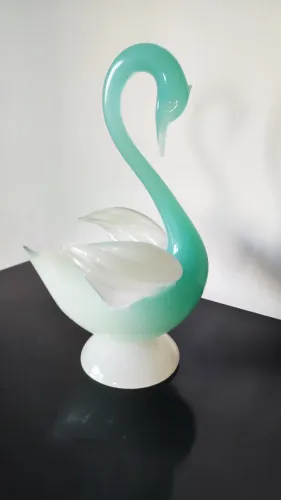 Cisnei Cristal Murano Green Tom água marinha. Técnica Alabastro . Fabricado Archimede Se