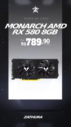 PLACA DE VIDEO RX 580 8GB LACRADA @zathurainformatica