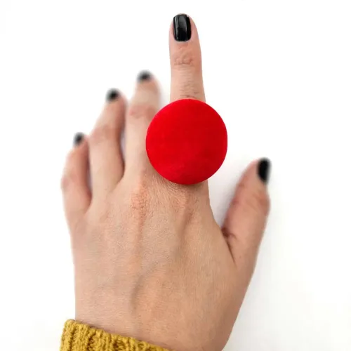 Anel Zara novo de veludo vermelho Tam 20