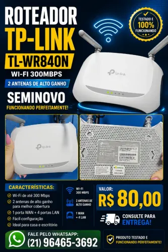 Roteador Repetidor TP-Link TL-WR840N Wi-Fi 300 Mbps