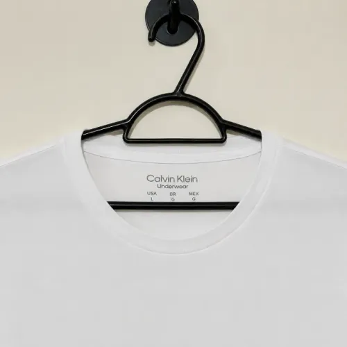 Kit 2 Camisetas Calvin Klein Casual Masculina - 2 Peças - Branco Lisa