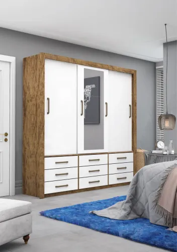 Guarda roupa casal Anjos 9 gavetas