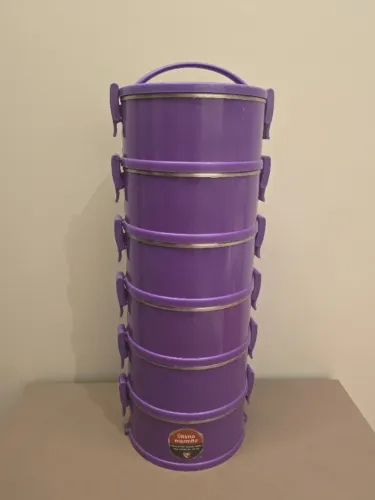 Conjunto de Marmita Térmica Plástica Roxo