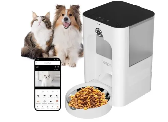 Alimentador Pet Automático Wi-Fi Câmera Smart, 1080P HD, Áudio Bidirecional