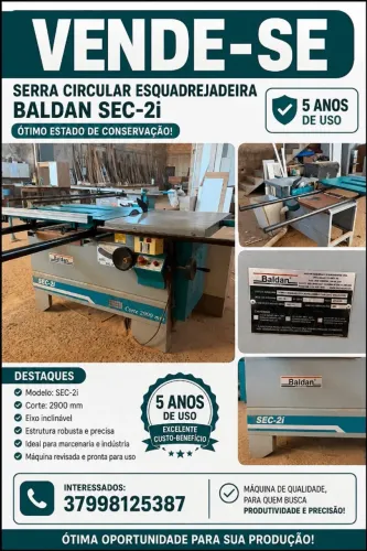Esquadrejadeira baldan sec2 eixo inclinável