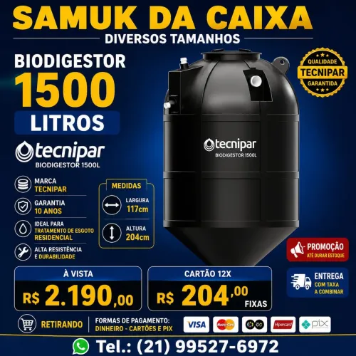 Biodigestor 1500 litros novo