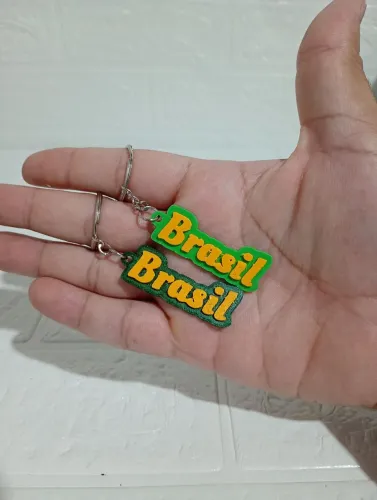 Kit com 10 Chaveiros do Brasil em 3D