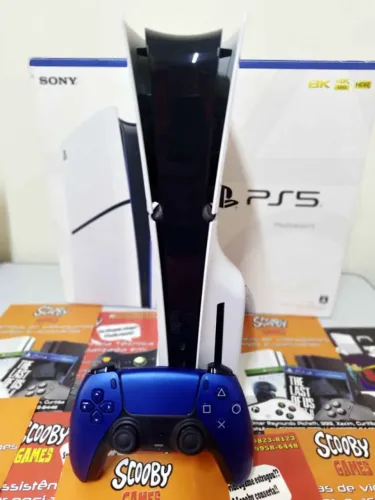 PS5 SLIM MIDIA FISICA 1 TB, SEMINOVO, 1 CONTROLE, GARANTIA 1 ANO