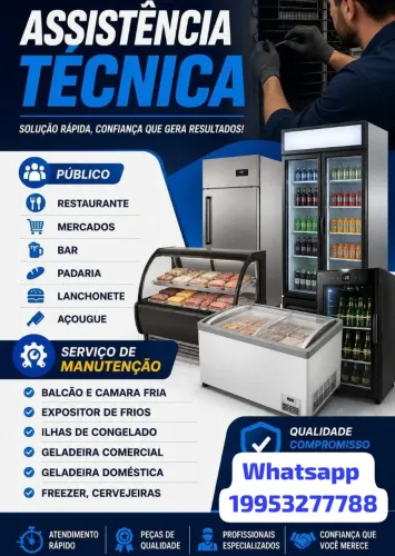Manutenção geladeiras freezer máquinas lava