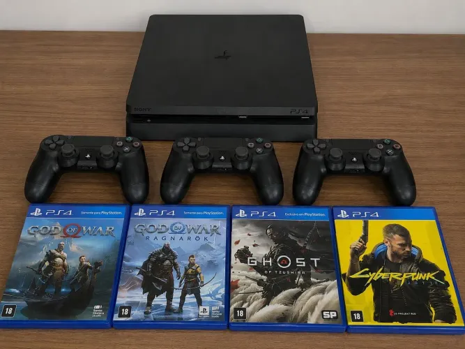 VENDO PS4 SEMI-NOVO COM DIVERSOS JOGOS